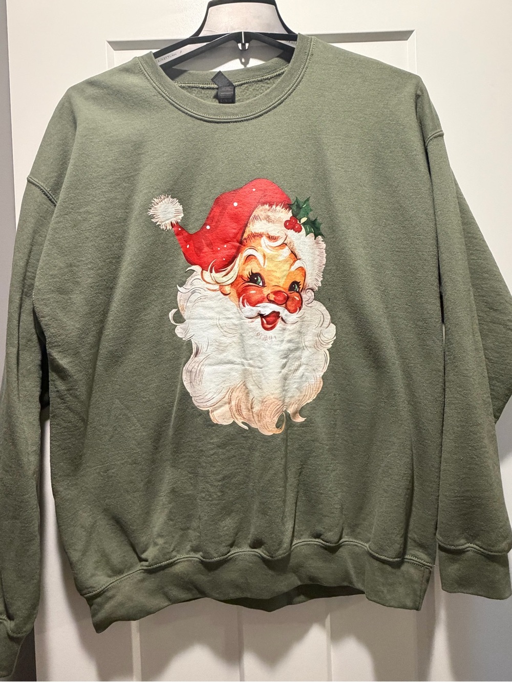 Olive Green vintage Santa Graphic Sweatshirt